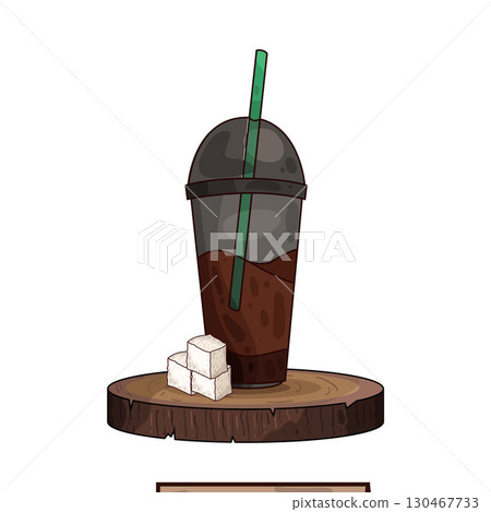 illustration of iced coffee illustration of iced coffee 130467733