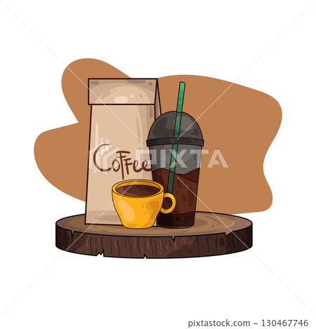illustration of coffee takeaway 130467746
