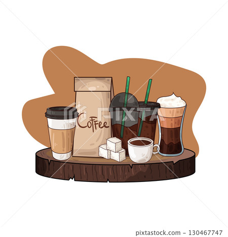 illustration of coffee takeaway 130467747