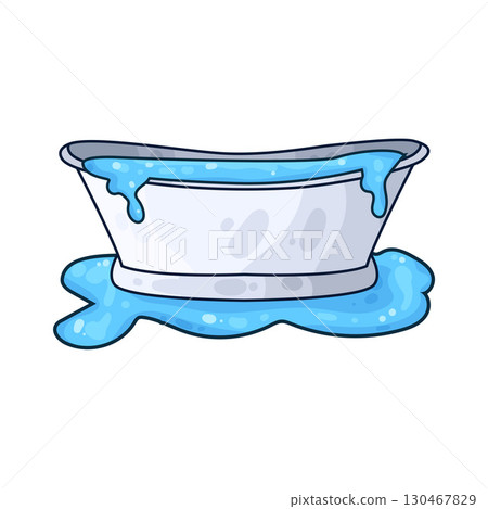illustration of bathtub overflow 130467829