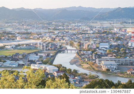 Kamo River as seen from Uomizuka in Chiba 130467887
