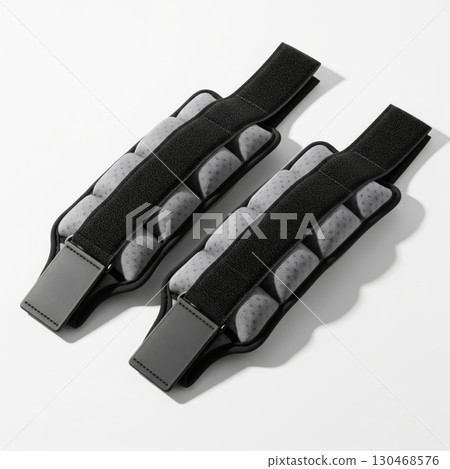 Pair of gray wrist or ankle weights with Velcro straps 130468576