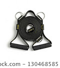 Suspension training straps with handles and metal rings 130468585