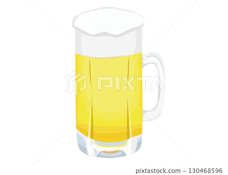 生啤酒在杯子裡的插圖 生啤酒在杯子裡的插圖 130468596