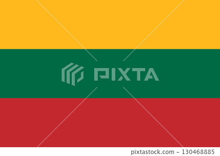 Flag of Lithuania, showcasing the national colors. Horizontal tricolor flag of Lithuania. Flag of Lithuania, showcasing the national colors. Horizontal tricolor flag of Lithuania. 130468885