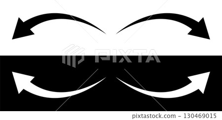 Simple curved arrow graphic for design. Arrow indicated the directional sign symbol. Simple curved arrow graphic for design. Arrow indicated the directional sign symbol. 130469015