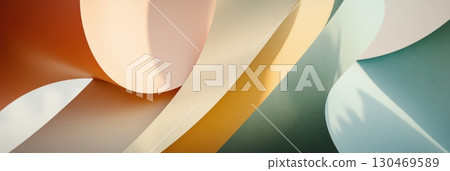 Colorful abstract shapes intertwining in a modern artistic design 130469589