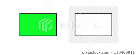 Realistic television screen Green and White. Realistic television screen Green and White. 130469911