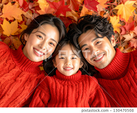 Family photo in the autumn park 130470508