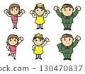 Illustration set of hard-working managers and employees 130470837