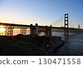 Golden Gate Bridge at sunset 130471558