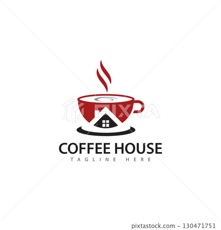 coffee house logo design illustration 130471751