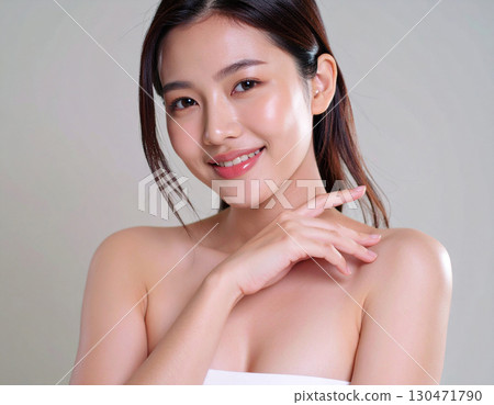 Young woman after bath Young woman after bath 130471790