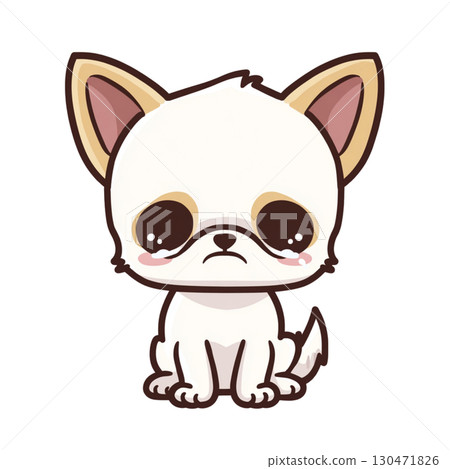 Cute illustration of a crying Chihuahua 130471826