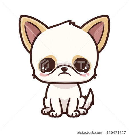 Cute illustration of a crying Chihuahua 130471827