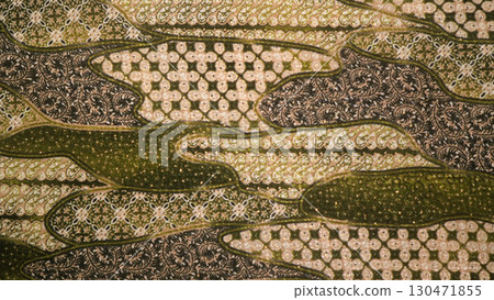 Luxury green batik pattern, Regal fashion and design Premium traditional Indonesian batik with abstract geometric batik Luxury green batik pattern, Regal fashion and design Premium traditional Indonesian batik with abstract geometric batik 130471855