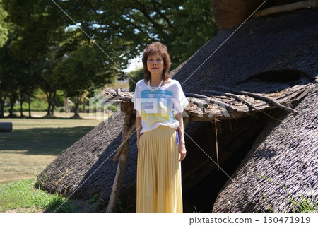 Portraits at the ruins park in summer - Harimacho Onaka ruins Portraits at the ruins park in summer - Harimacho Onaka ruins 130471919
