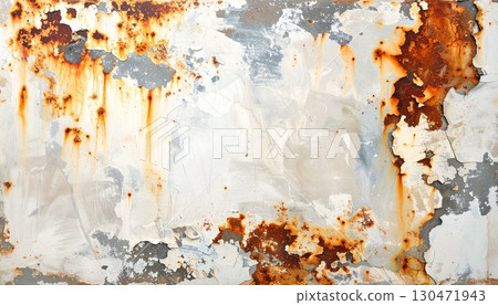 Abstract white metal background with rust 130471943