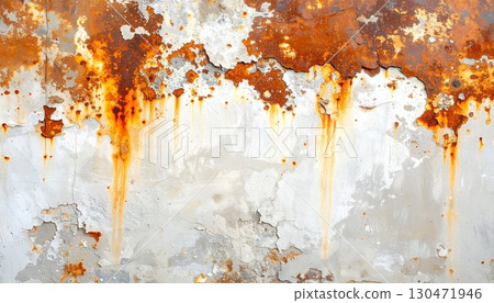 White grunge background material with rust stains 130471946