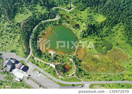 草津湯釜弓池鳥瞰圖 130472079