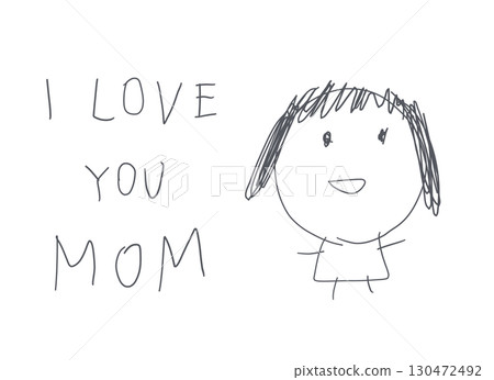 A child's portrait of his mother 130472492