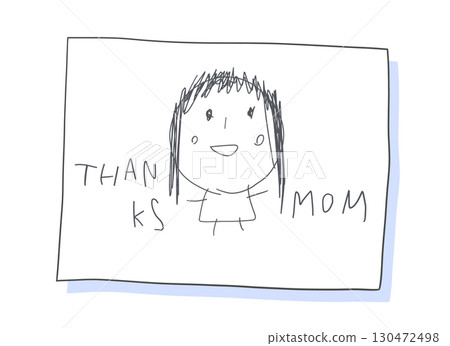 A child's portrait of his mother A child's portrait of his mother 130472498