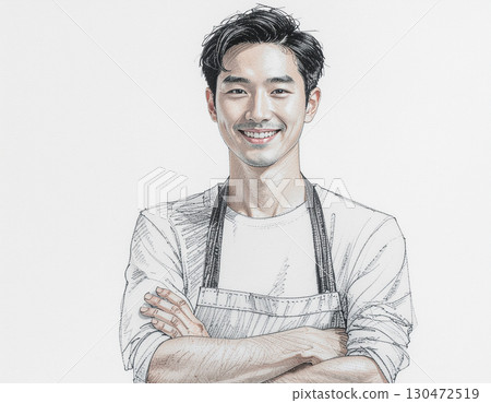 一位年輕的咖啡館職員 130472519