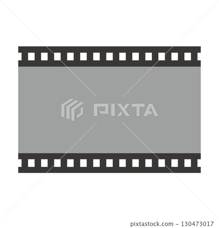 Simple grey film icon, retro photo and video image 130473017