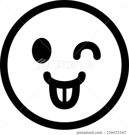 Icon emoji emoticon face smile tongue stick out tongue decoration illustration design material 130473147