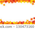 Watercolor autumn leaves frame 130473160
