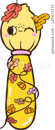 Cute Autumn Back to School Arts Painting Brush Illustration 130473331
