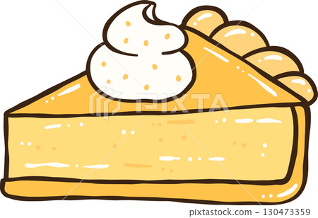 Cute Autumn Back to School pumpkin spice cake slice illustration Cute Autumn Back to School pumpkin spice cake slice illustration 130473359