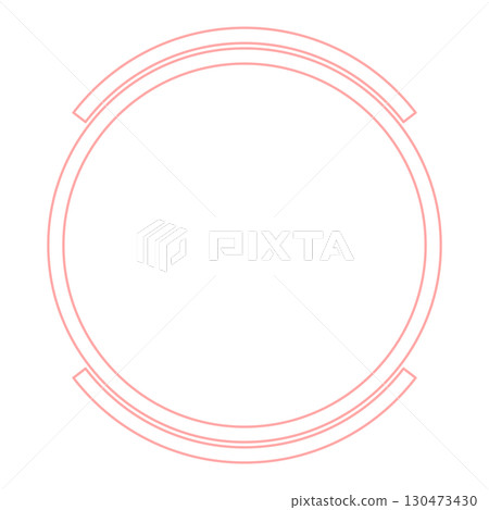 Delicate pink double round frame (open top and bottom) 130473430