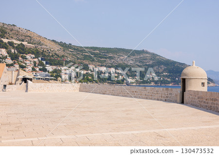 View of the old city walls of Dubrovnik in Croatia, Europe 130473532