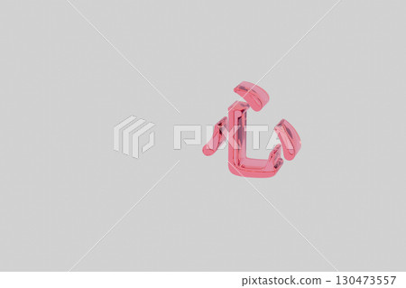 The kanji character for "heart" made of pink glass The kanji character for "heart" made of pink glass 130473557