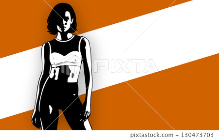 Retro and psychedelic woman illustration material Retro and psychedelic woman illustration material 130473703