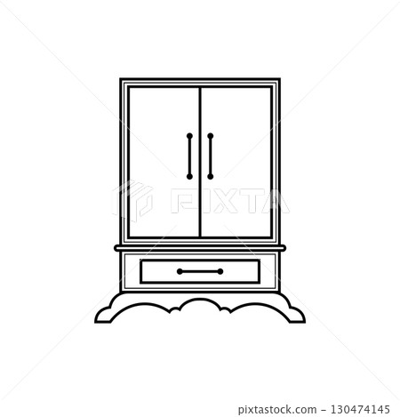 Cupboard illustration icon Cupboard illustration icon 130474145