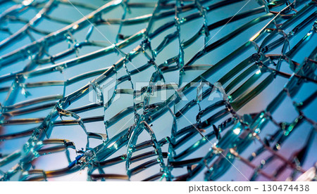 macro photo of broken glass glass texture 130474438