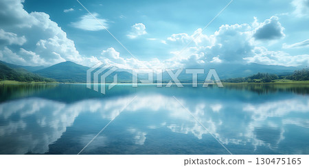 Serene Lake Reflection Stunning Nature Photography 130475165