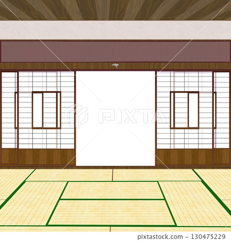 Japanese room with tatami Japanese room with tatami 130475229