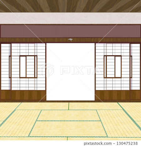 Japanese room with tatami Japanese room with tatami 130475238
