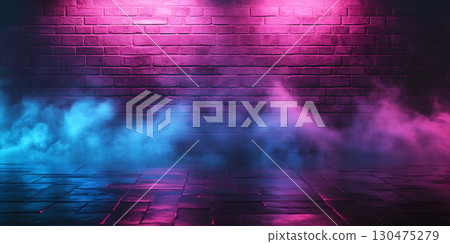 Neon Brick Wall Background Pink  Blue Vaporwave Aesthetic 130475279