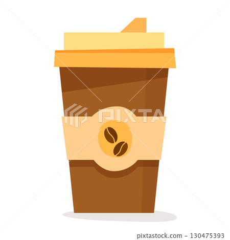 Coffee cup. Coffee cup to go. Paper coffee cup. Fresh coffee cup. Coffee cup vector. Coffee cup isolated on white background. Coffee cup in flat style illustration. Coffee cup. Coffee cup to go. Paper coffee cup. Fresh coffee cup. Coffee cup vector. Coffee cup isolated on white background. Coffee cup in flat style illustration. 130475393