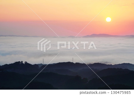 Sea of clouds and sunrise 6390 Sea of clouds and sunrise 6390 130475985