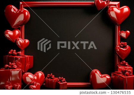 Creative 3D hearts and gift boxes perfect for Valentine's Day celebrations and love messages 130476535