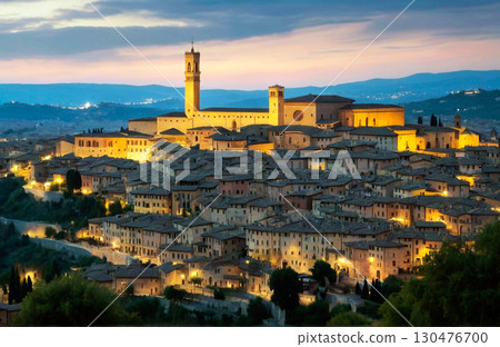Ai. The Default Perugia Italy he capital city of Umbria at dawn 130476700