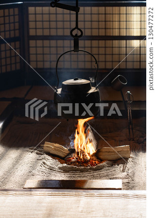 [光束素材] 妻子籠宿脅本陣奧谷的光束，冬季的特色【長野縣】 130477272