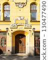 Typical entrance on an old building in Helsinki, Finland 130477490