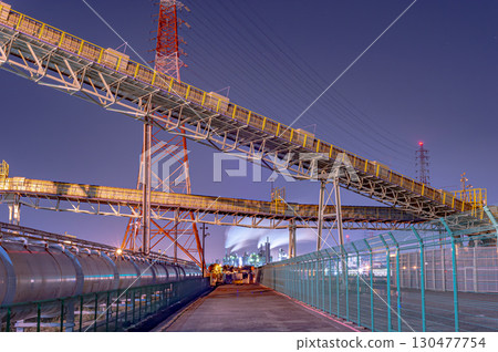 Thermal power plant night view 130477754