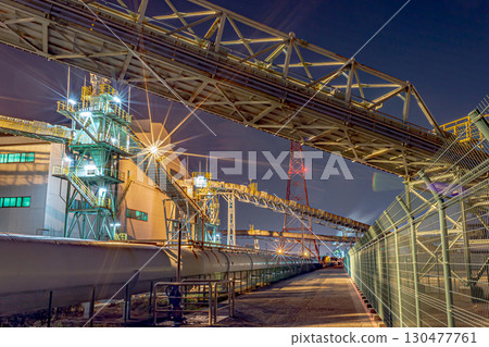 Thermal power plant night view Thermal power plant night view 130477761